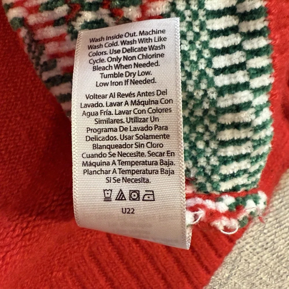 Holiday Time 3X Plus Christmas Sweater Red Merry Christmas Ugly Xmas Pullover - Picture 10 of 11